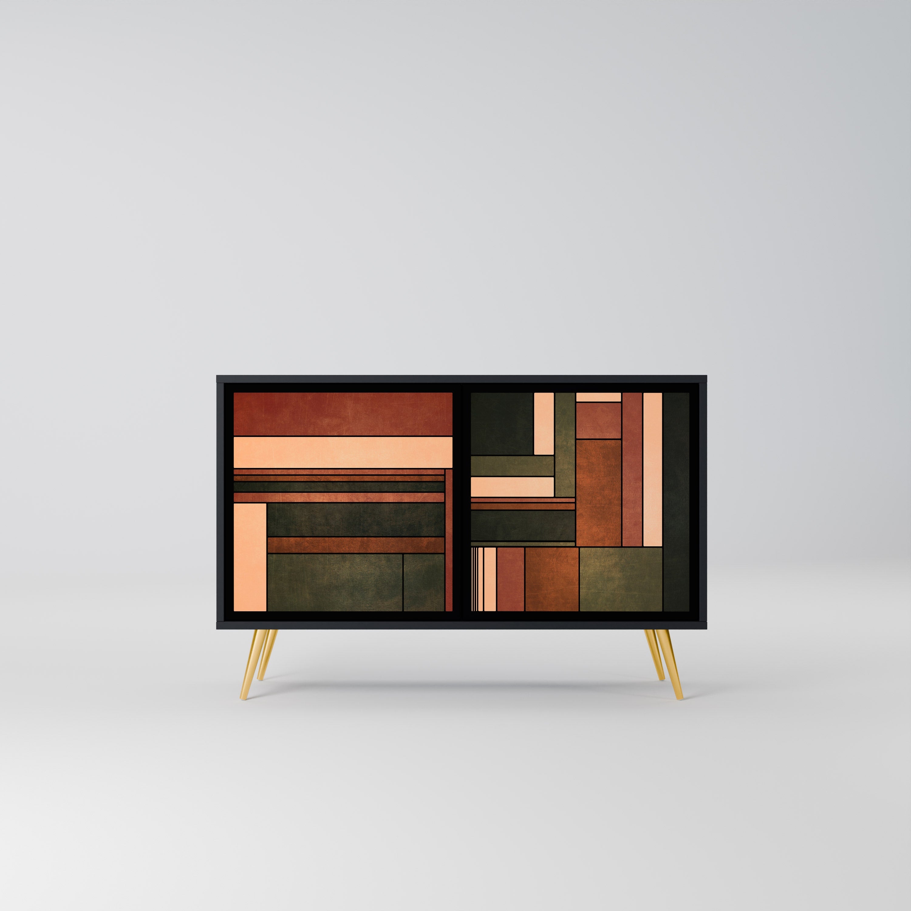 FIGURES OF NATURE Aparador de 2 Portas em Acabamento Preto