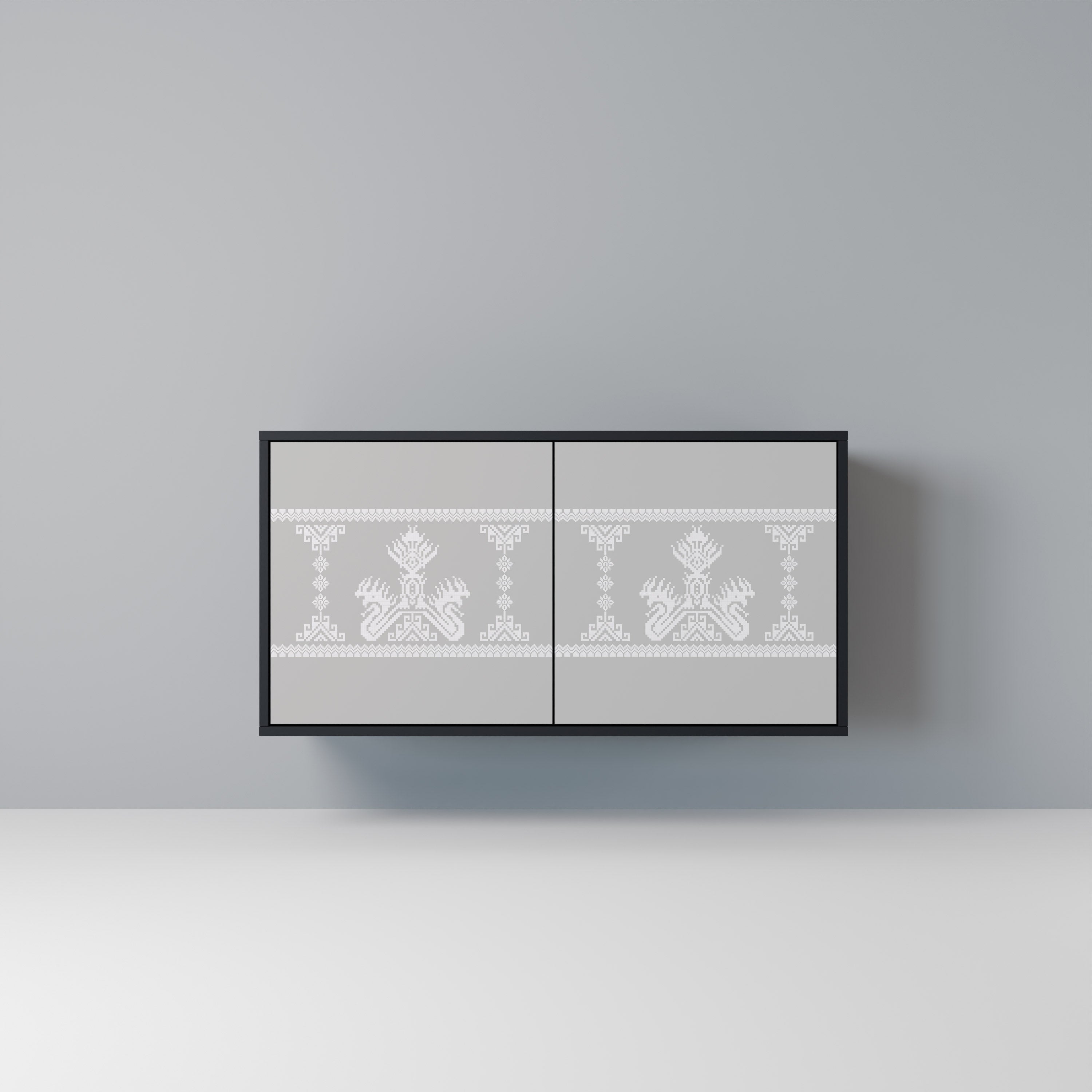 THAI GRAY Aparador de 2 Portas em Acabamento Preto