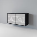 THAI GRAY Aparador de 2 Portas em Acabamento Preto