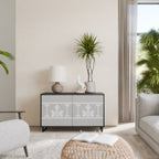 THAI GRAY Aparador de 2 Portas em Acabamento Preto