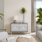 THAI GRAY Aparador de 2 Portas em Acabamento Preto