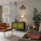 SUNSHINE EULOGY Aparador de 2 Portas em Acabamento Preto