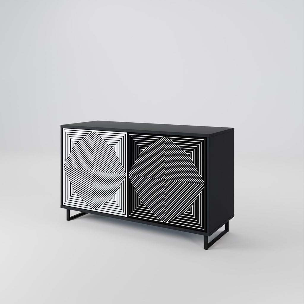 POLYGON ILLUSION 2-Door Sideboard in Black Finish