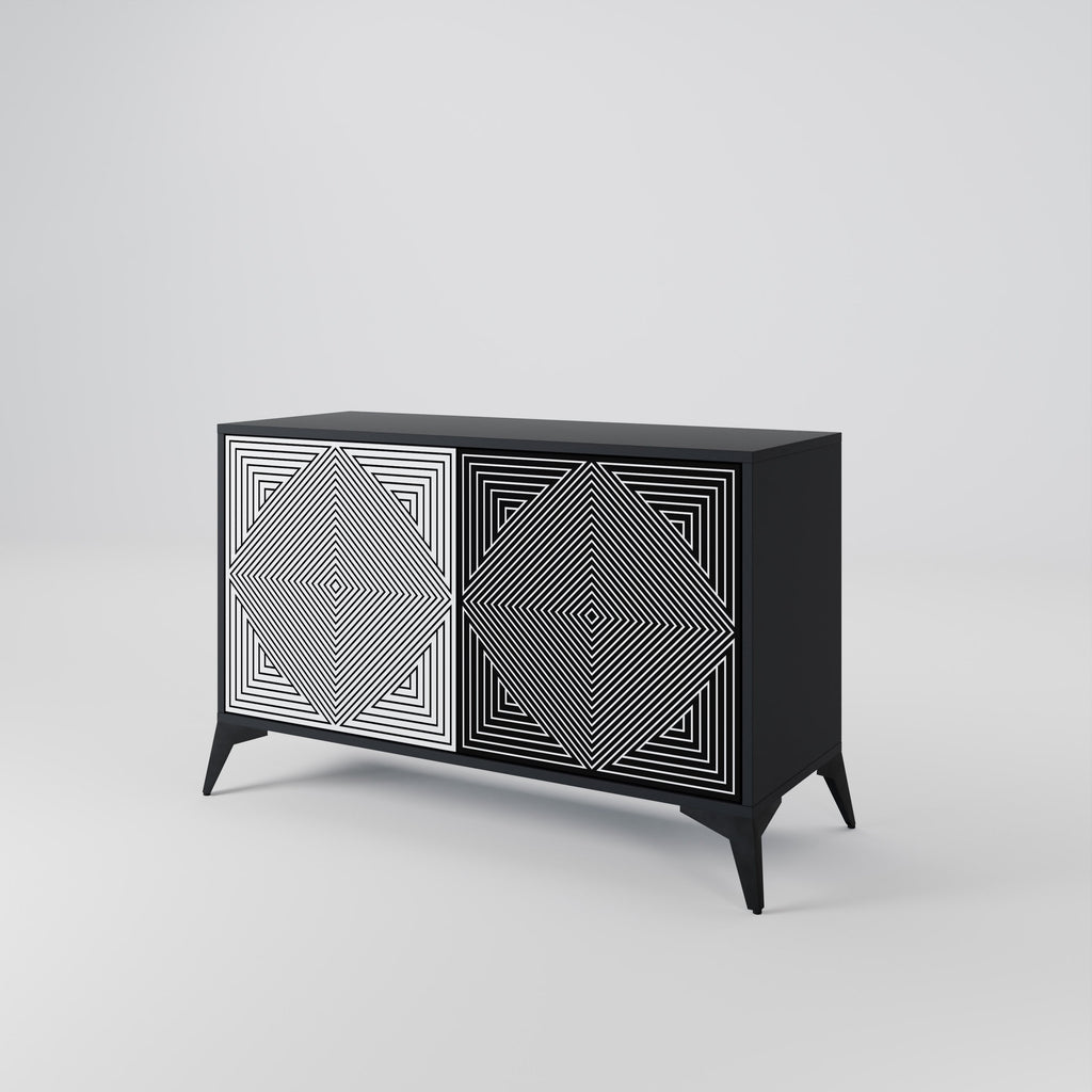 POLYGON ILLUSION 2-Door Sideboard in Black Finish