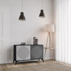 POLYGON ILLUSION 2-Door Sideboard in Black Finish