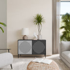 POLYGON ILLUSION 2-Door Sideboard in Black Finish