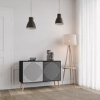 POLYGON ILLUSION 2-Door Sideboard in Black Finish