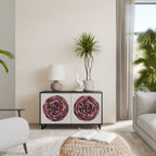 BROWN CIRCLES Aparador de 2 Portas em Acabamento Preto