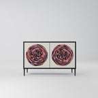 BROWN CIRCLES Aparador de 2 Portas em Acabamento Preto