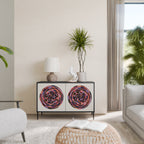 BROWN CIRCLES Aparador de 2 Portas em Acabamento Preto