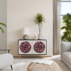 BROWN CIRCLES Aparador de 2 Portas em Acabamento Preto