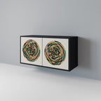 GREEN CIRCLES Aparador de 2 Portas em Acabamento Preto