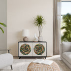 GREEN CIRCLES Aparador de 2 Portas em Acabamento Preto