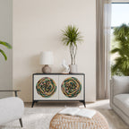 GREEN CIRCLES Aparador de 2 Portas em Acabamento Preto