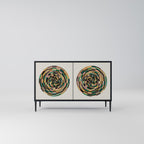 GREEN CIRCLES Aparador de 2 Portas em Acabamento Preto