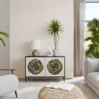 GREEN CIRCLES Aparador de 2 Portas em Acabamento Preto