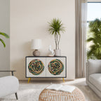 GREEN CIRCLES Aparador de 2 Portas em Acabamento Preto