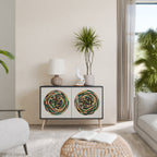 GREEN CIRCLES Aparador de 2 Portas em Acabamento Preto