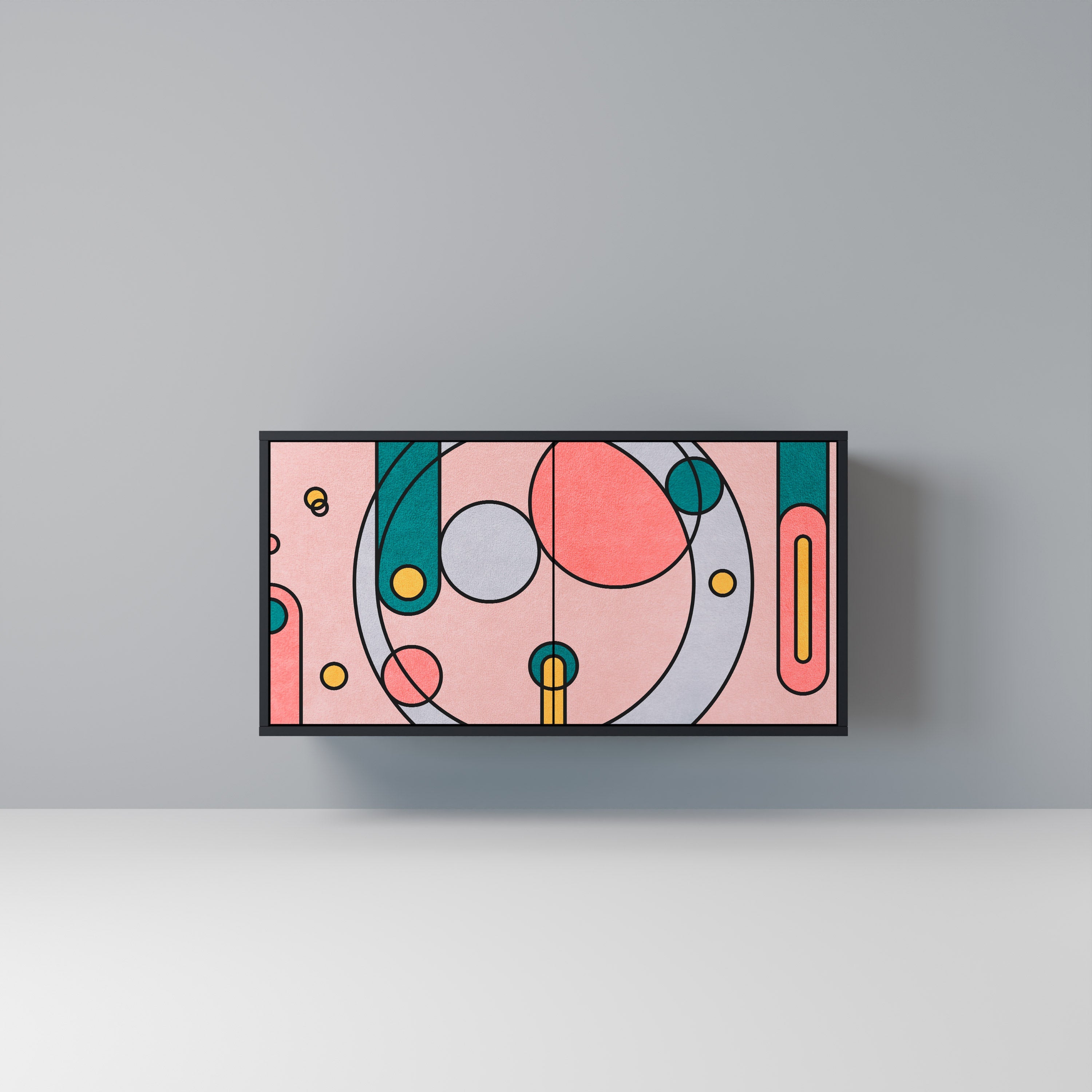 GOSSAMER ECHOES Aparador de 2 Portas em Acabamento Preto