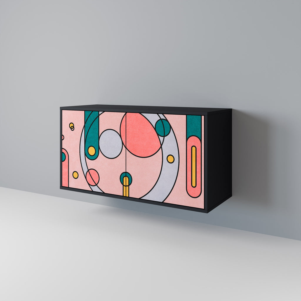 GOSSAMER ECHOES Aparador de 2 Portas em Acabamento Preto