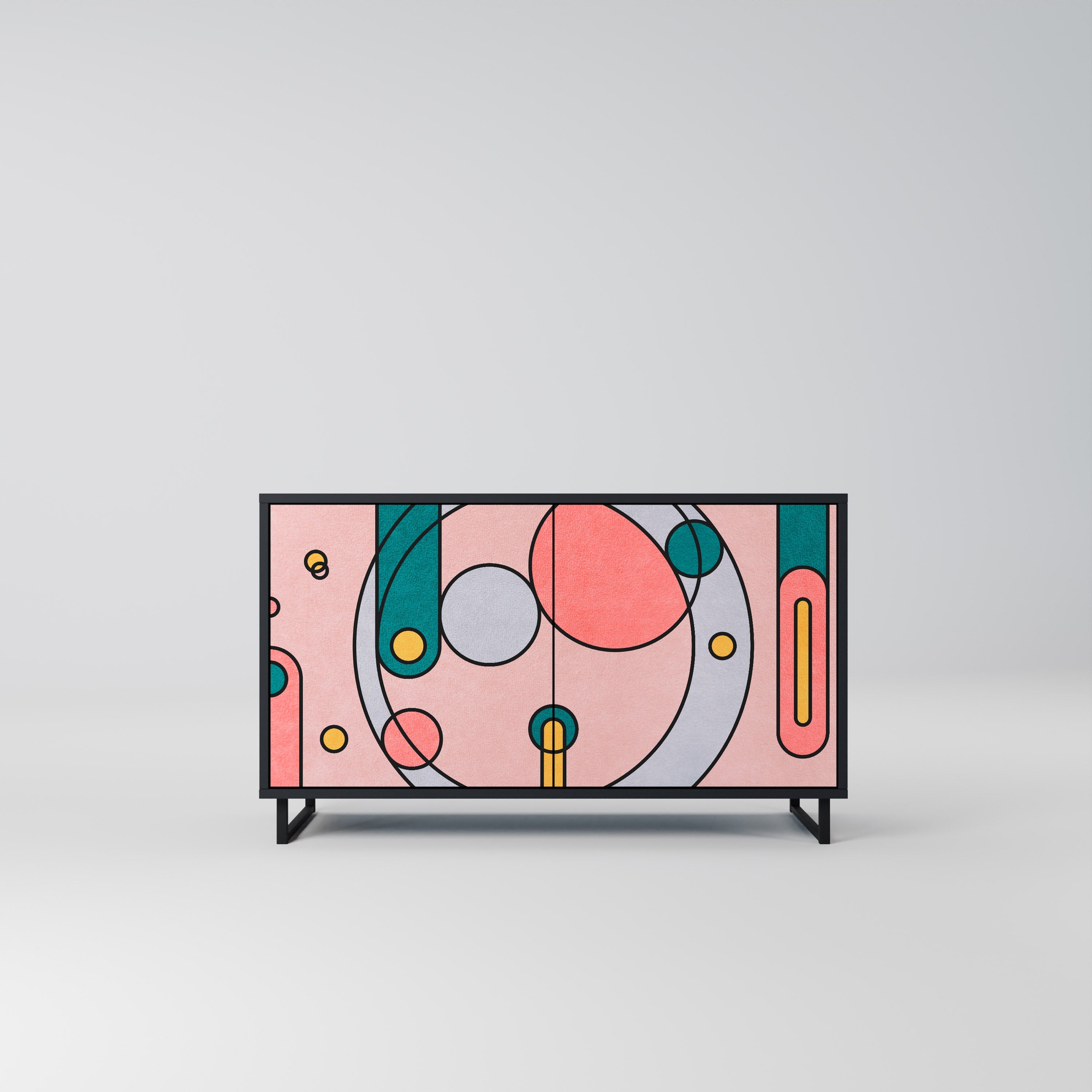 GOSSAMER ECHOES Aparador de 2 Portas em Acabamento Preto