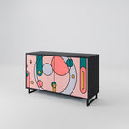 GOSSAMER ECHOES Aparador de 2 Portas em Acabamento Preto