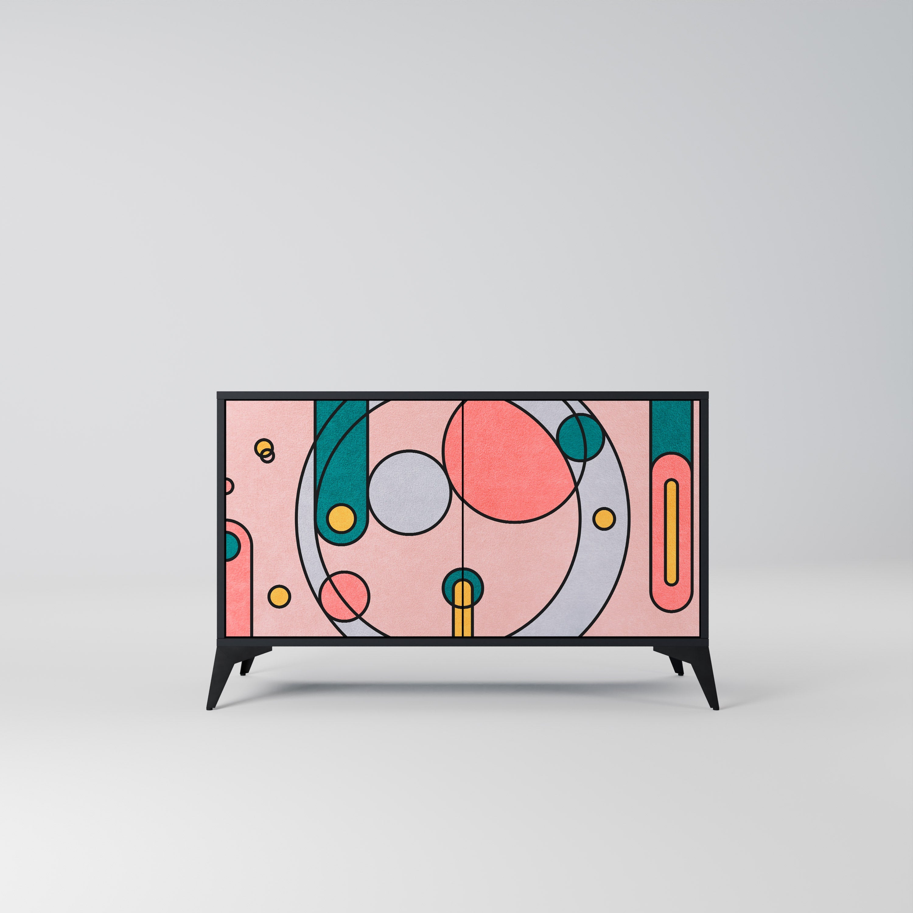 GOSSAMER ECHOES Aparador de 2 Portas em Acabamento Preto