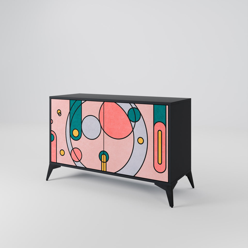 GOSSAMER ECHOES Aparador de 2 Portas em Acabamento Preto