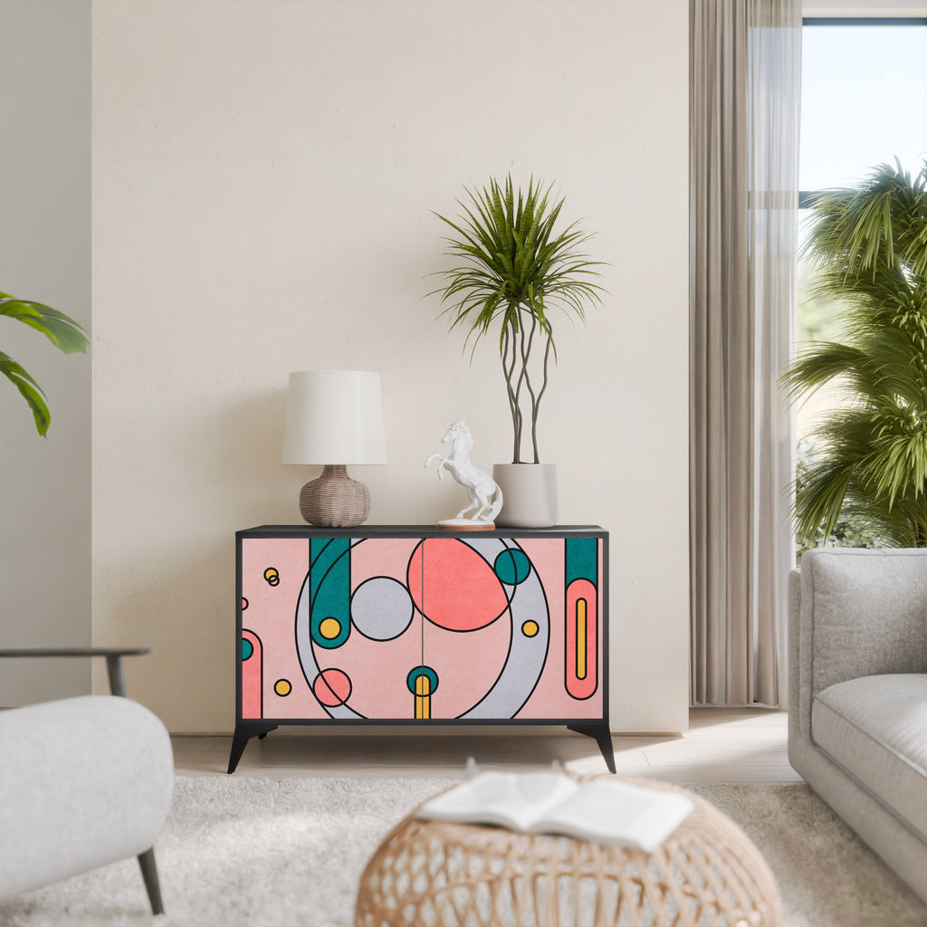 GOSSAMER ECHOES Aparador de 2 Portas em Acabamento Preto