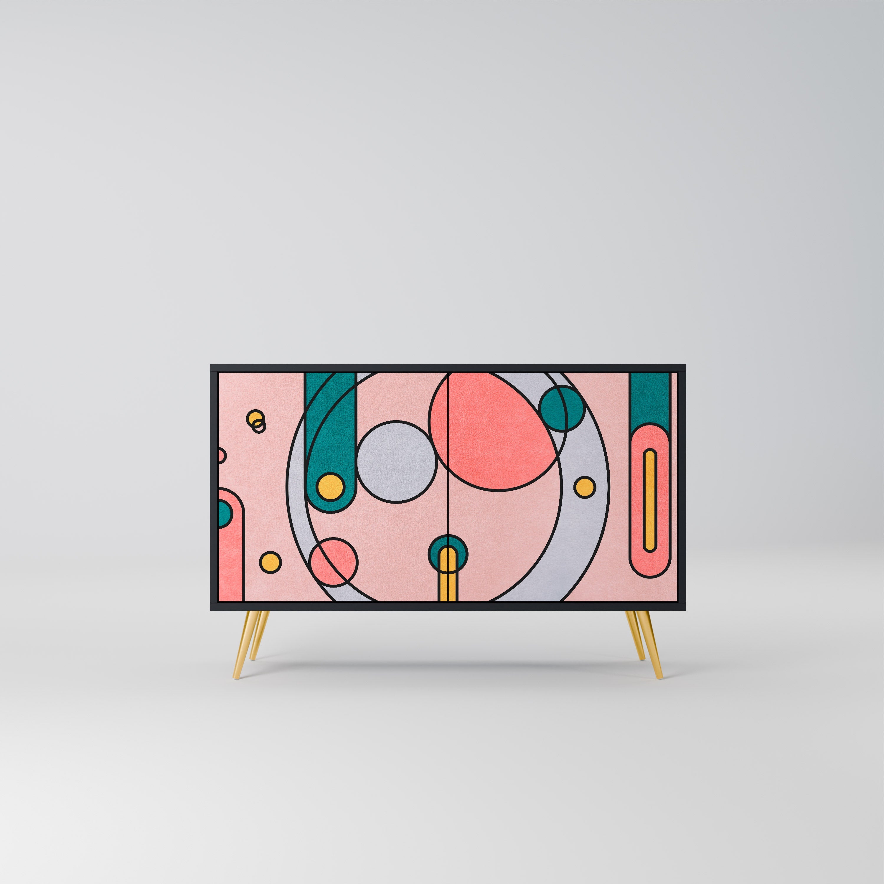 GOSSAMER ECHOES Aparador de 2 Portas em Acabamento Preto