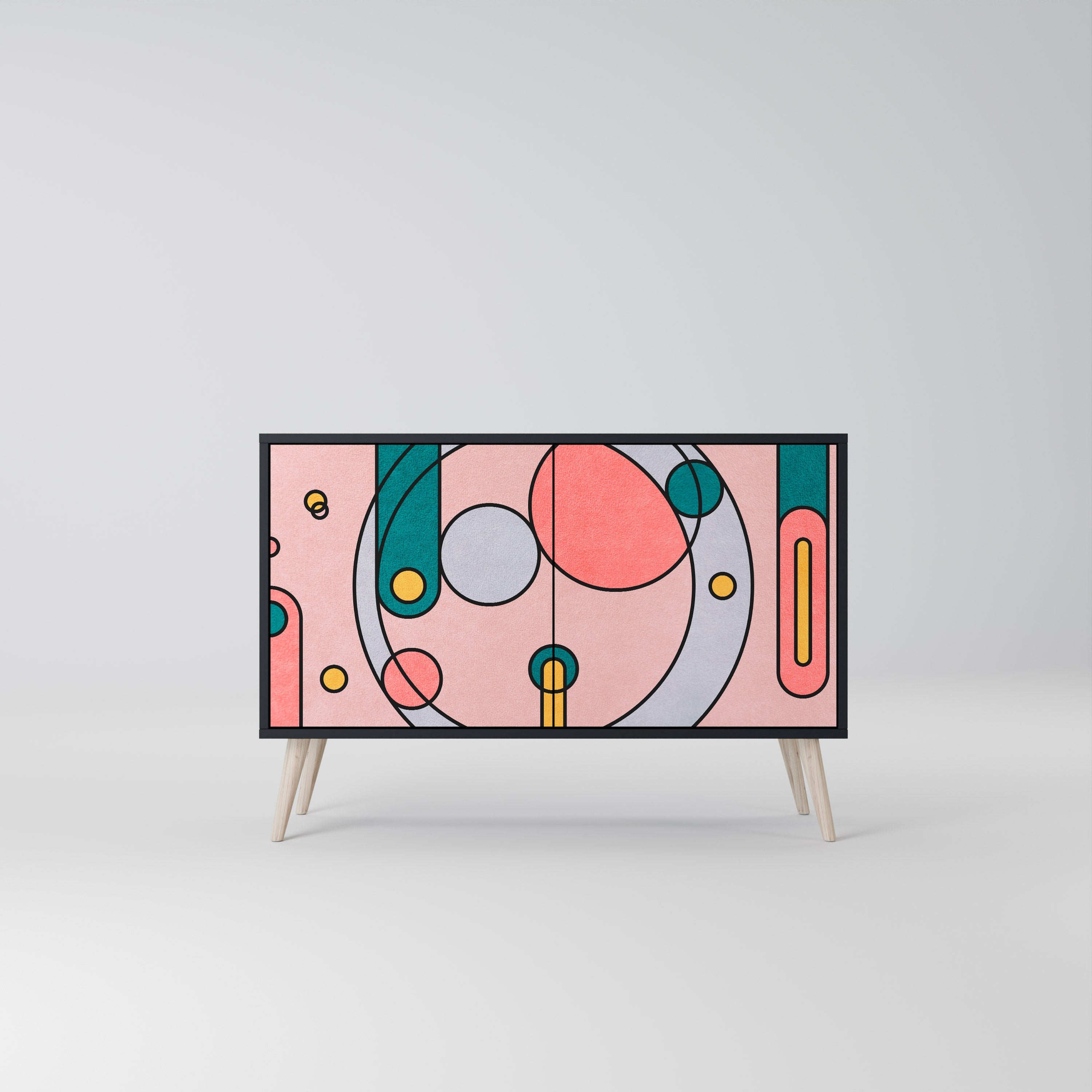 GOSSAMER ECHOES Aparador de 2 Portas em Acabamento Preto