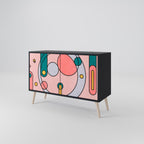 GOSSAMER ECHOES Aparador de 2 Portas em Acabamento Preto