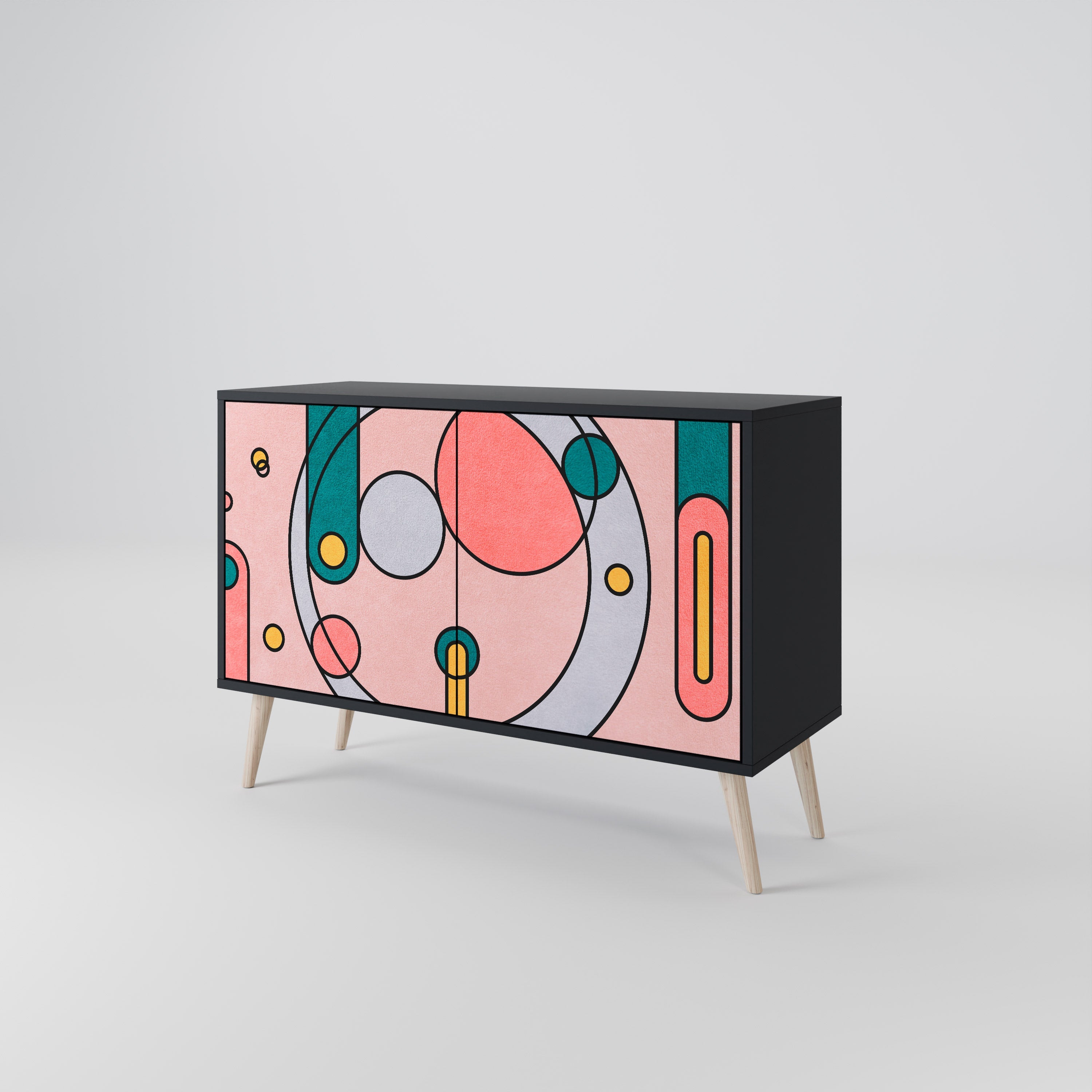 GOSSAMER ECHOES Aparador de 2 Portas em Acabamento Preto