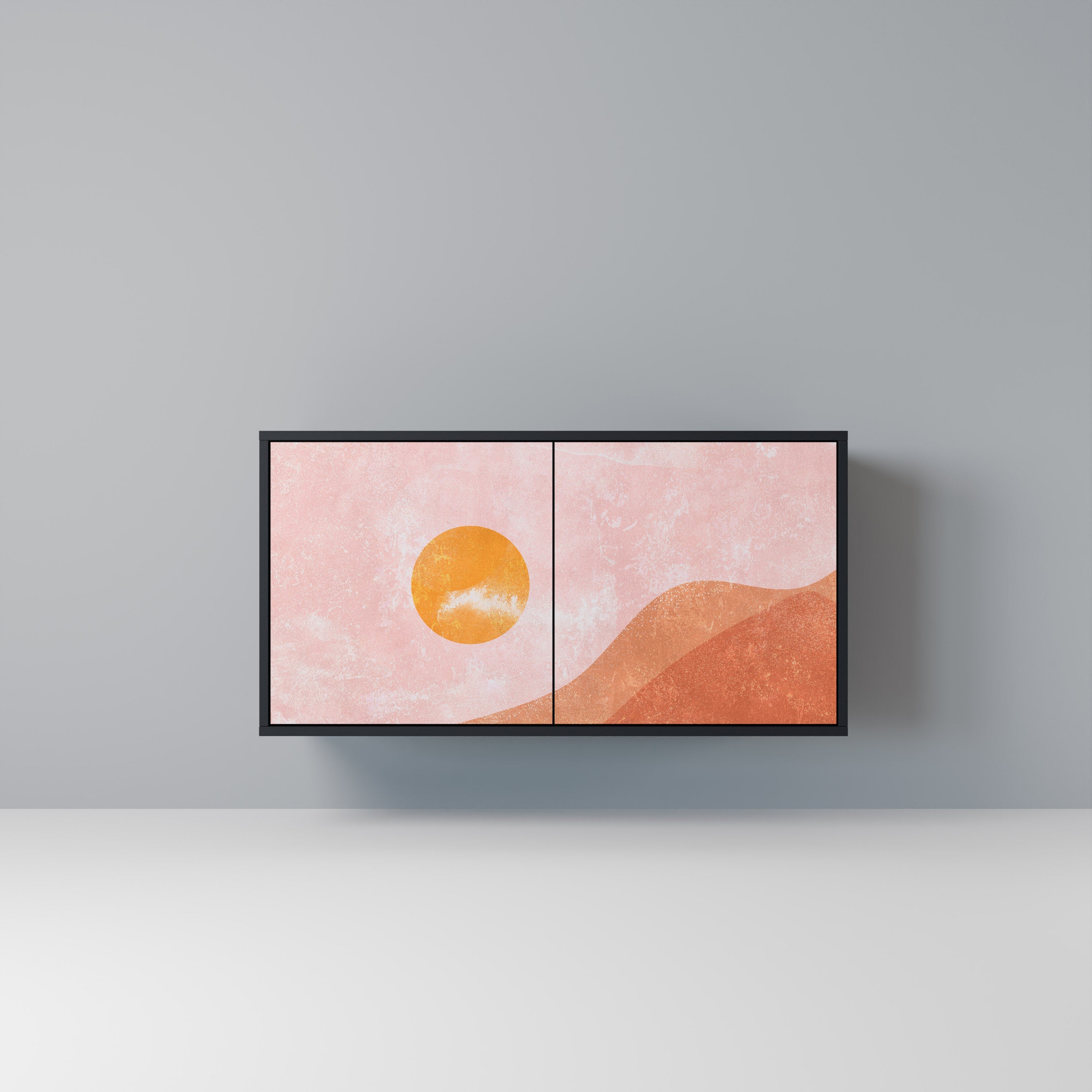 LUMINOUS SUNLIGHT Aparador de 2 Portas em Acabamento Preto