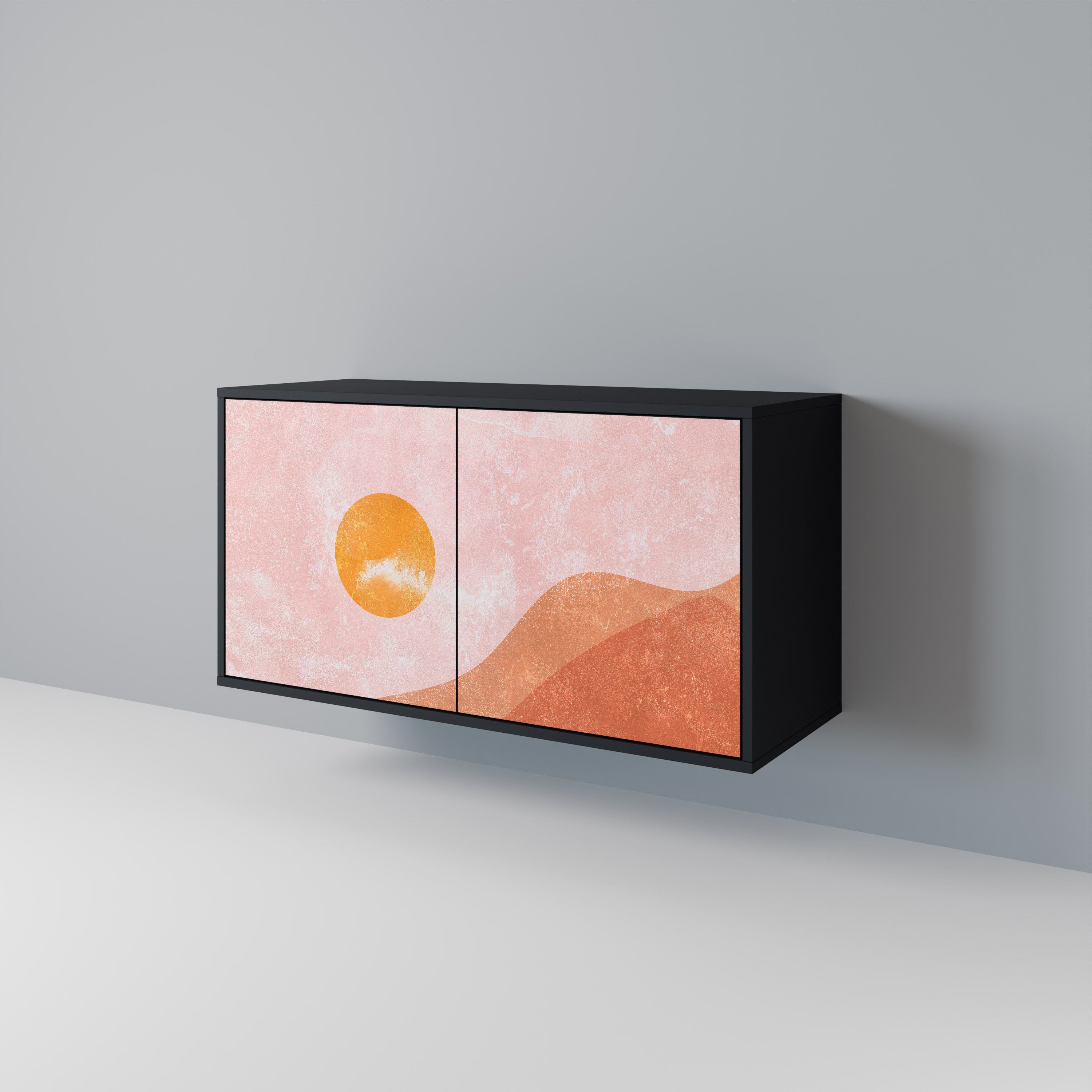 LUMINOUS SUNLIGHT Aparador de 2 Portas em Acabamento Preto