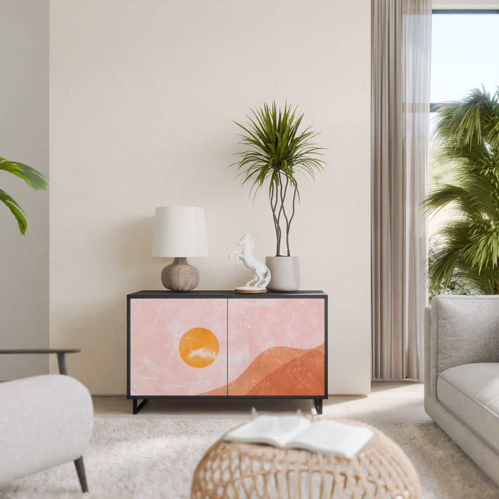 LUMINOUS SUNLIGHT Aparador de 2 Portas em Acabamento Preto