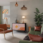 LUMINOUS SUNLIGHT Aparador de 2 Portas em Acabamento Preto