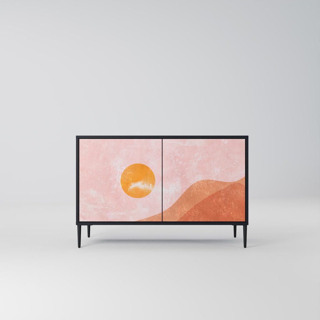 LUMINOUS SUNLIGHT Aparador de 2 Portas em Acabamento Preto