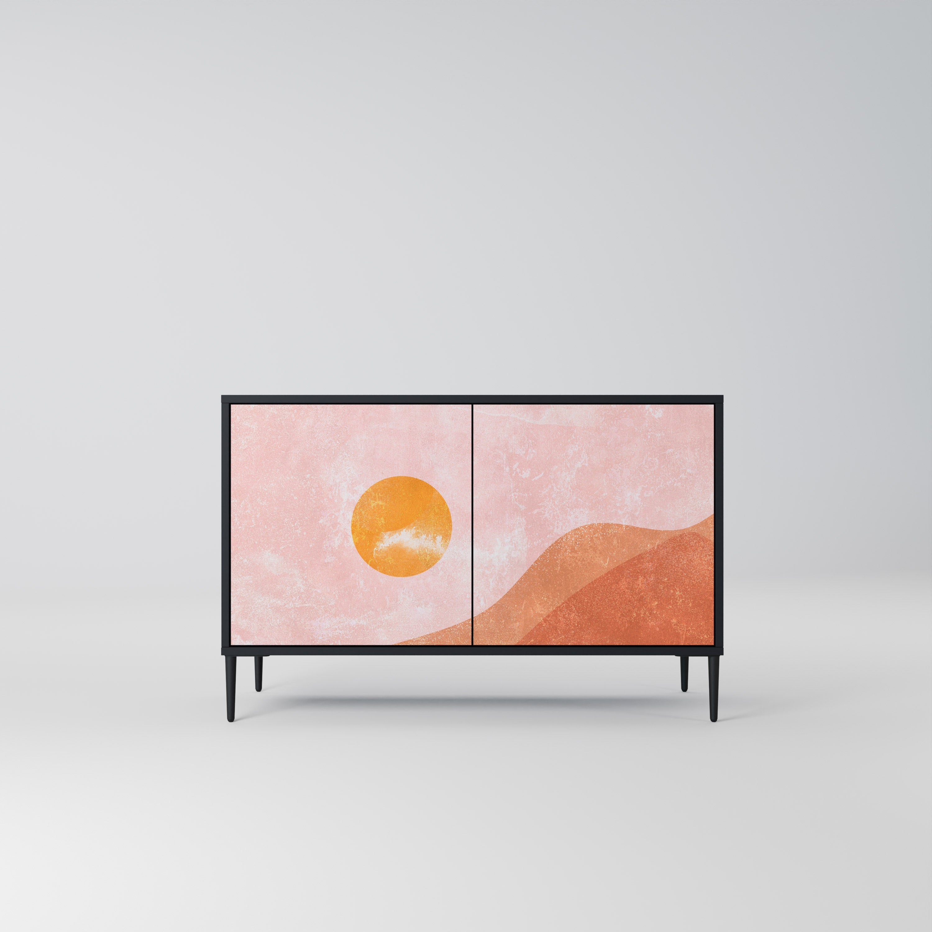 LUMINOUS SUNLIGHT Aparador de 2 Portas em Acabamento Preto