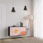 LUMINOUS SUNLIGHT Aparador de 2 Portas em Acabamento Preto