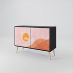 LUMINOUS SUNLIGHT Aparador de 2 Portas em Acabamento Preto