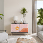 LUMINOUS SUNLIGHT Aparador de 2 Portas em Acabamento Preto