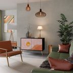 LUMINOUS SUNLIGHT Aparador de 2 Portas em Acabamento Preto