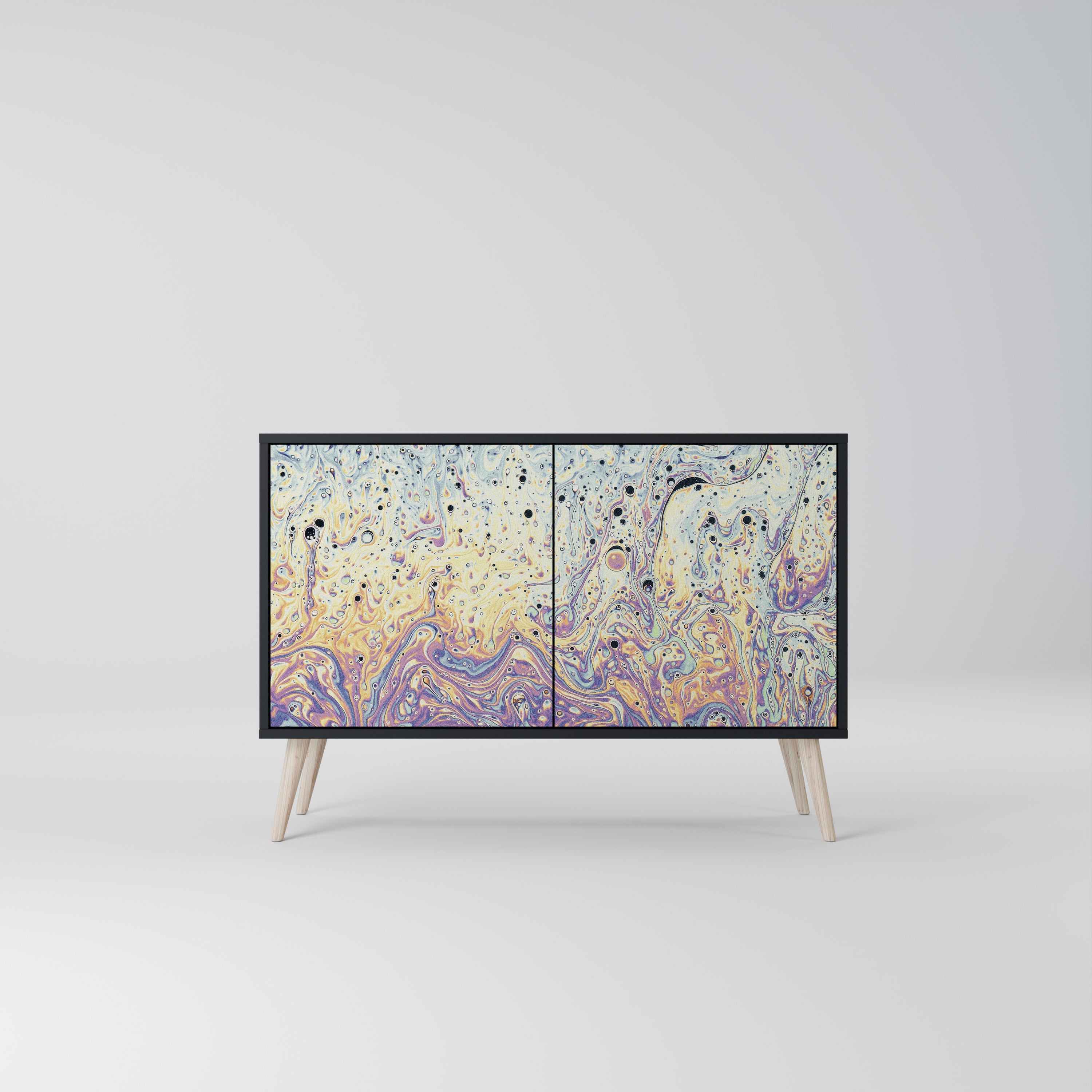 MOSAIC OF COLORS Aparador de 2 Portas em Acabamento Preto