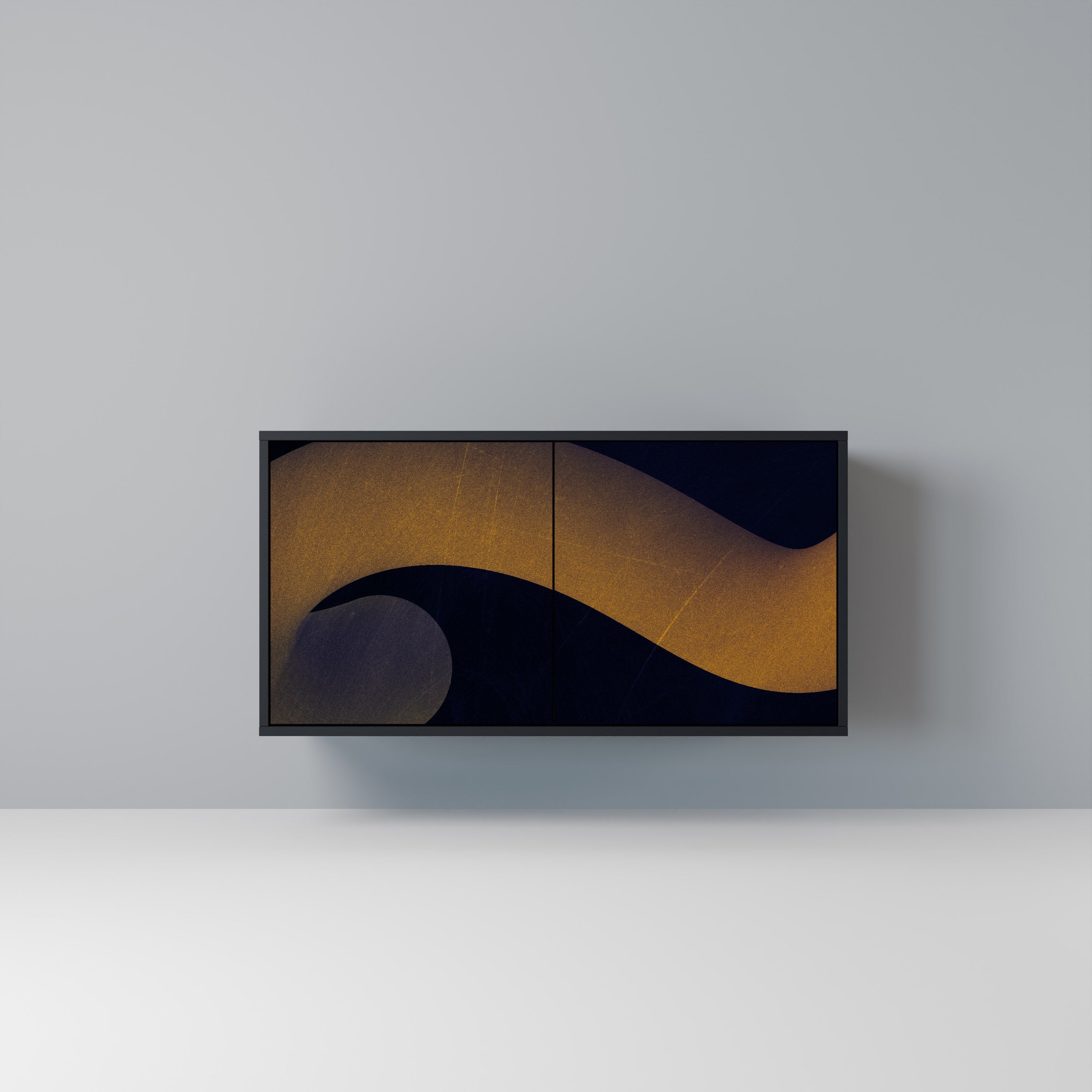 HOLLOW TIME Aparador de 2 Portas em Acabamento Preto