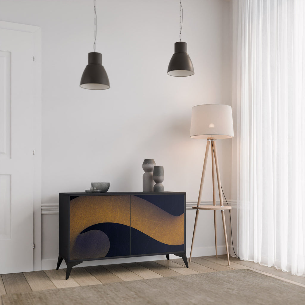 HOLLOW TIME Aparador de 2 Portas em Acabamento Preto