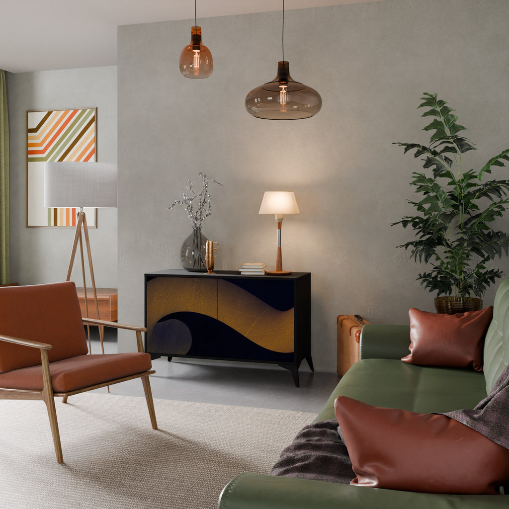 HOLLOW TIME Aparador de 2 Portas em Acabamento Preto