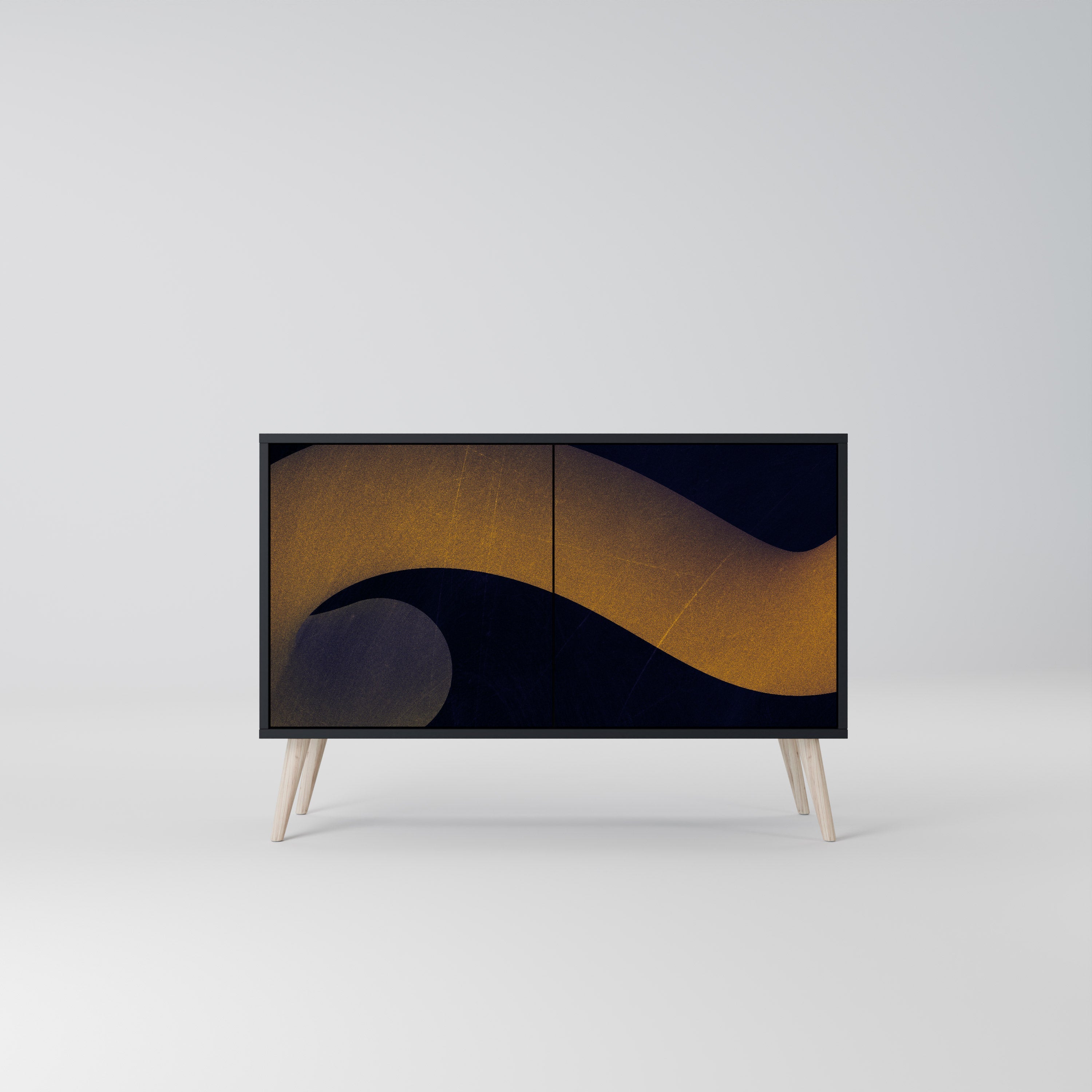 HOLLOW TIME Aparador de 2 Portas em Acabamento Preto