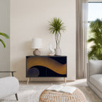 HOLLOW TIME Aparador de 2 Portas em Acabamento Preto