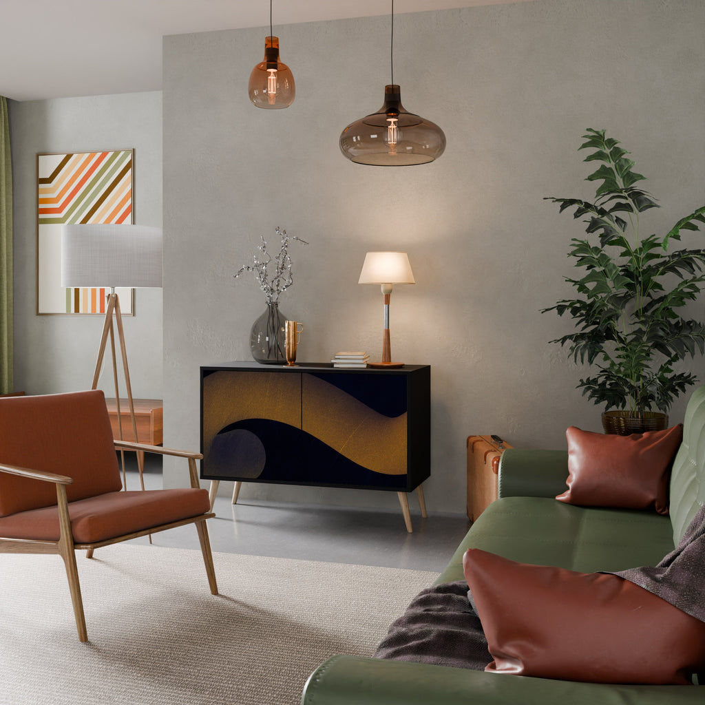 HOLLOW TIME Aparador de 2 Portas em Acabamento Preto